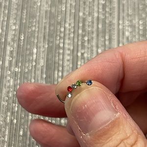 New 5 Pk Left Nostril Nose Screw Studs Pkg 3